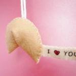 Fortune cookie ornament I heart you