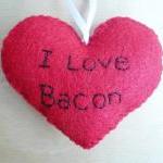 I love Bacon - Funny Bacon Ornament..