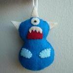 Monster Ornament - Blue Cyclops wit..
