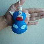 Monster Ornament - Blue Cyclops wit..
