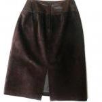 Leather Brown Suede Skirt Danier