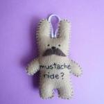 Mustache Bunny - Funny handmade orn..