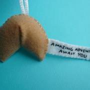 Inspirational Fortune Cookie Ornament - Amazing Adventures Await You