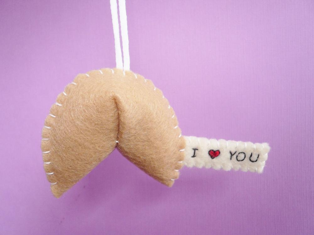 I heart you Fortune Cookie ornament