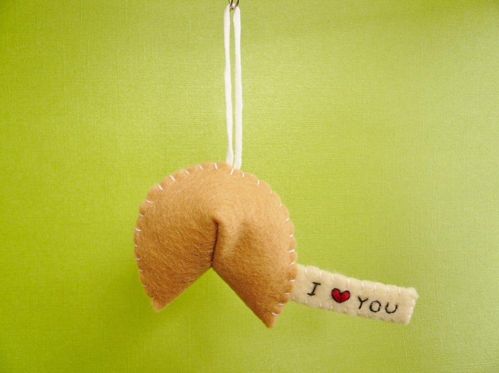 Customized Fortune Cookie Ornament, I heart you