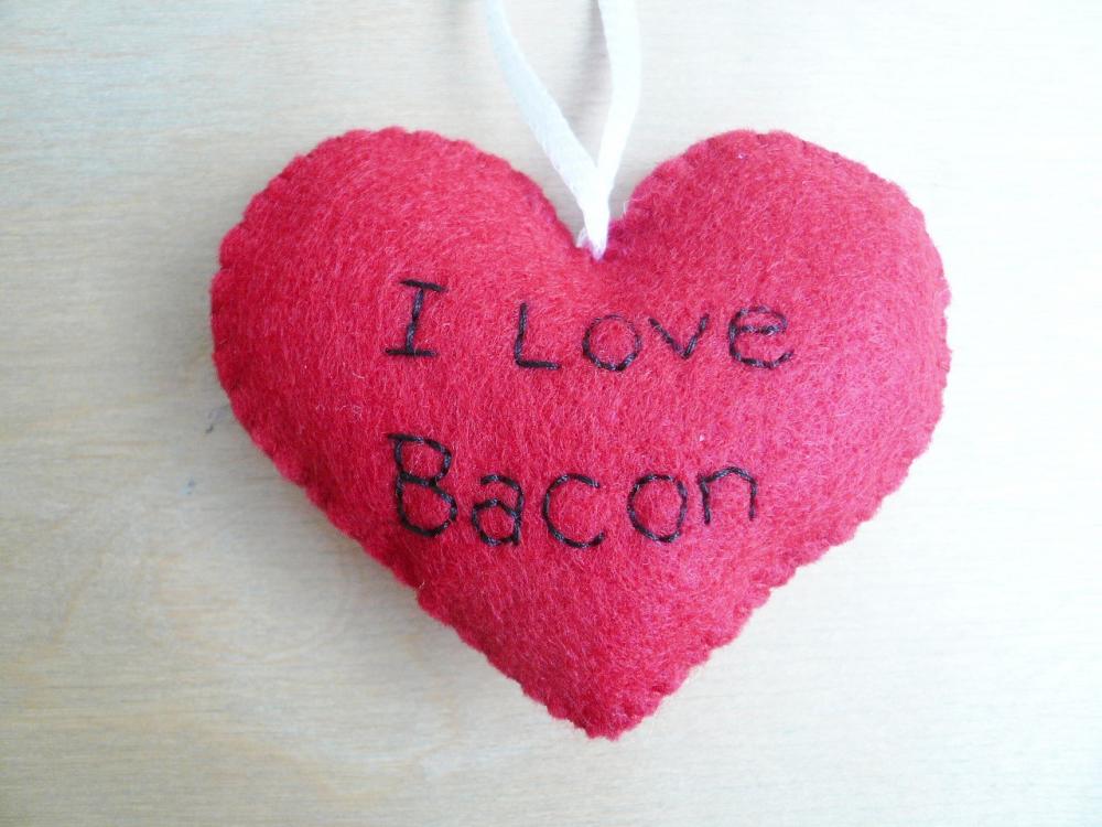 I love Bacon - Funny Bacon Ornament - Father's Day Ornament