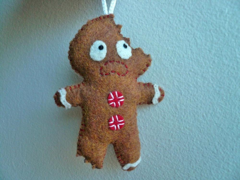 East of India Christmas Felt Hanging Gingerbread Man | Temptation Gifts