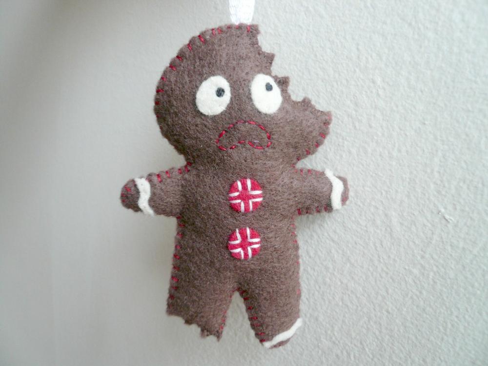Terrified Gingerbread Man - Funny Ornament