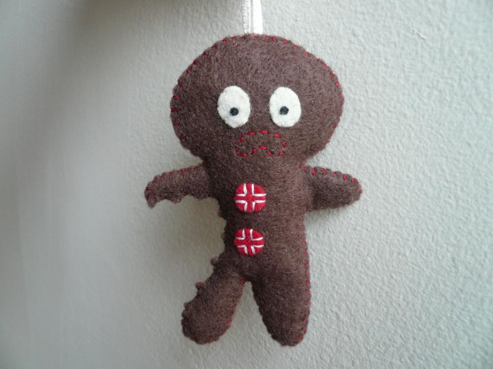 Christmas Ornament - Terrified Gingerbread Man