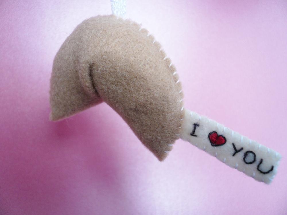 Felt Ornaments - I love you, Fortune Cookie