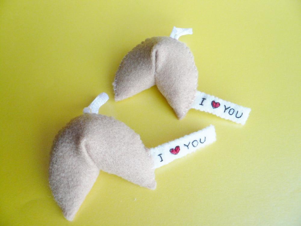 Funny Ornaments - I love you Fortune Cookie (x2)