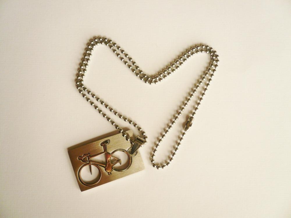 Stainless Steel Necklace Bicycle Pendant