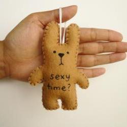 cute rabbit ornament Christmas tree decoration or gift funny bunny - Sexy time